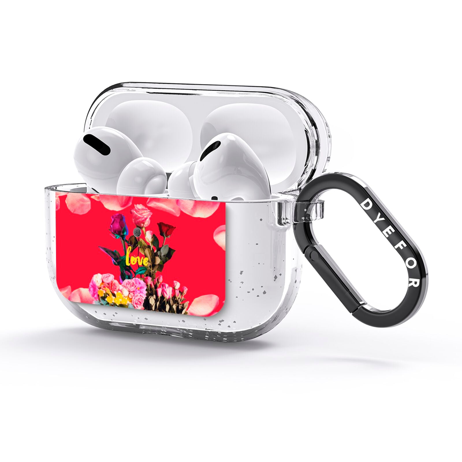 Retro Floral Valentine AirPods Glitter Case 3rd Gen Side Image