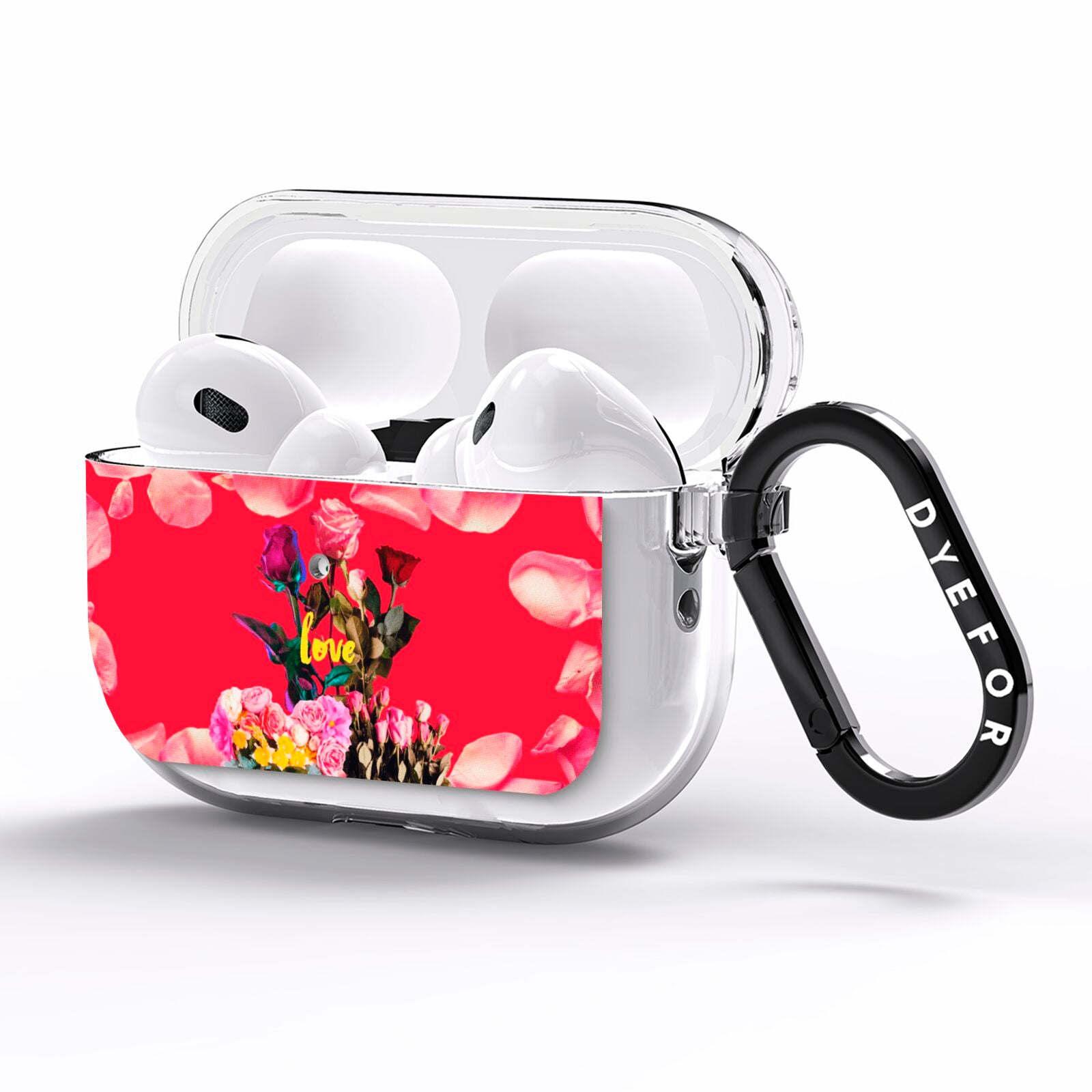 Retro Floral Valentine AirPods Pro Clear Case Side Image