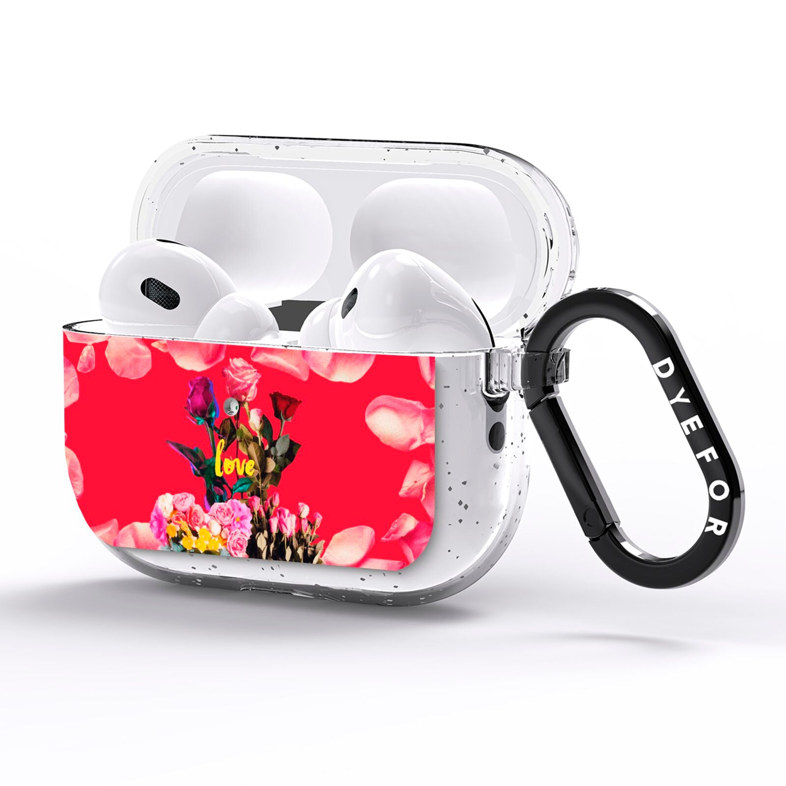 Retro Floral Valentine AirPods Pro Glitter Case Side Image
