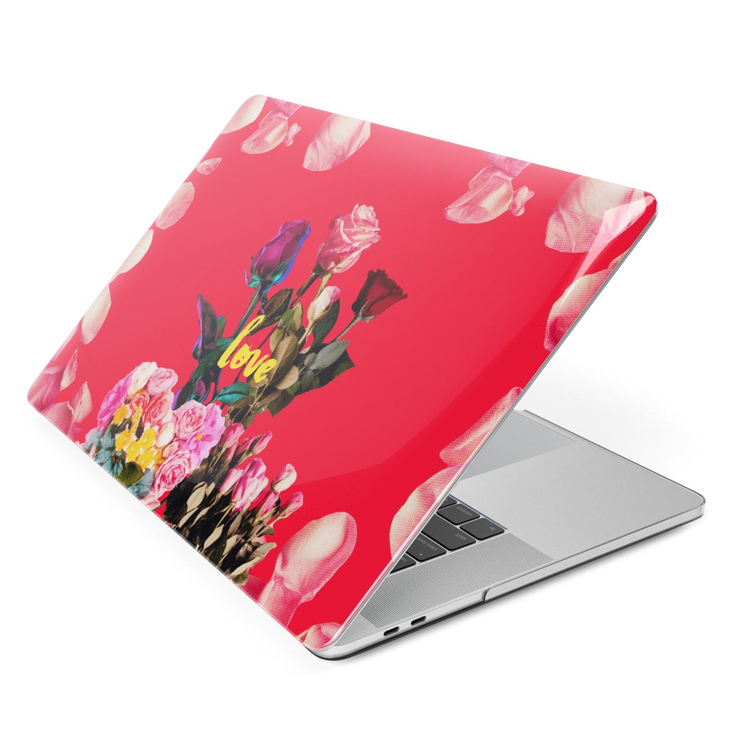 Retro Floral Valentine Apple MacBook Case Side View