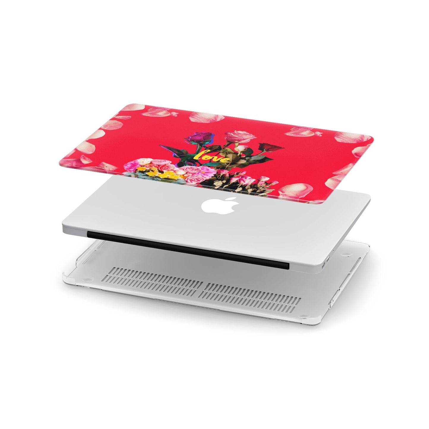 Retro Floral Valentine Apple MacBook Case in Detail