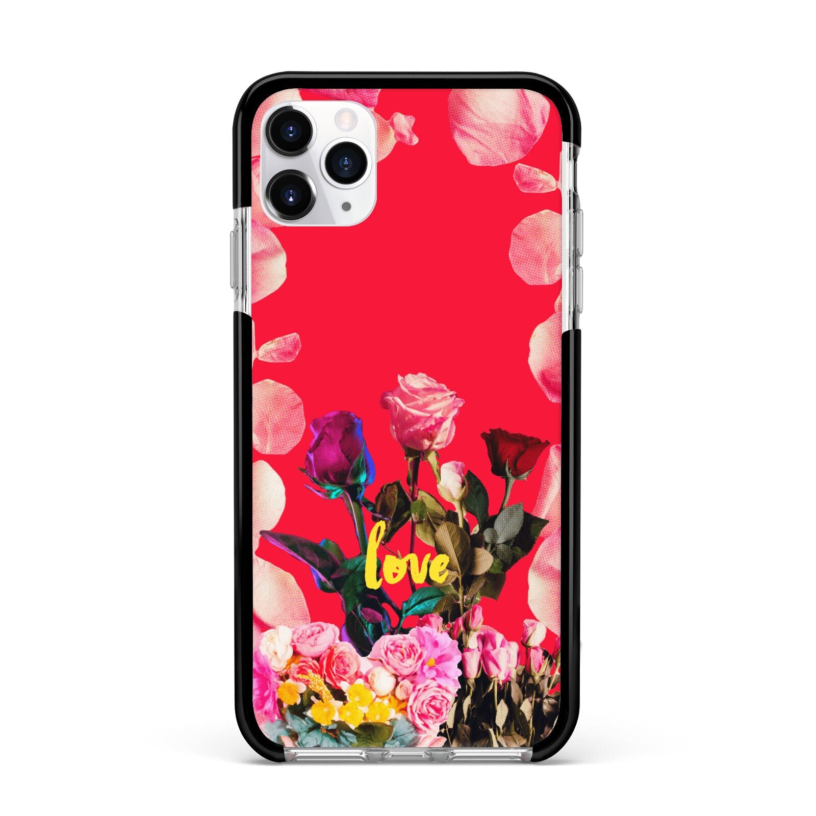 Retro Floral Valentine Apple iPhone 11 Pro Max in Silver with Black Impact Case