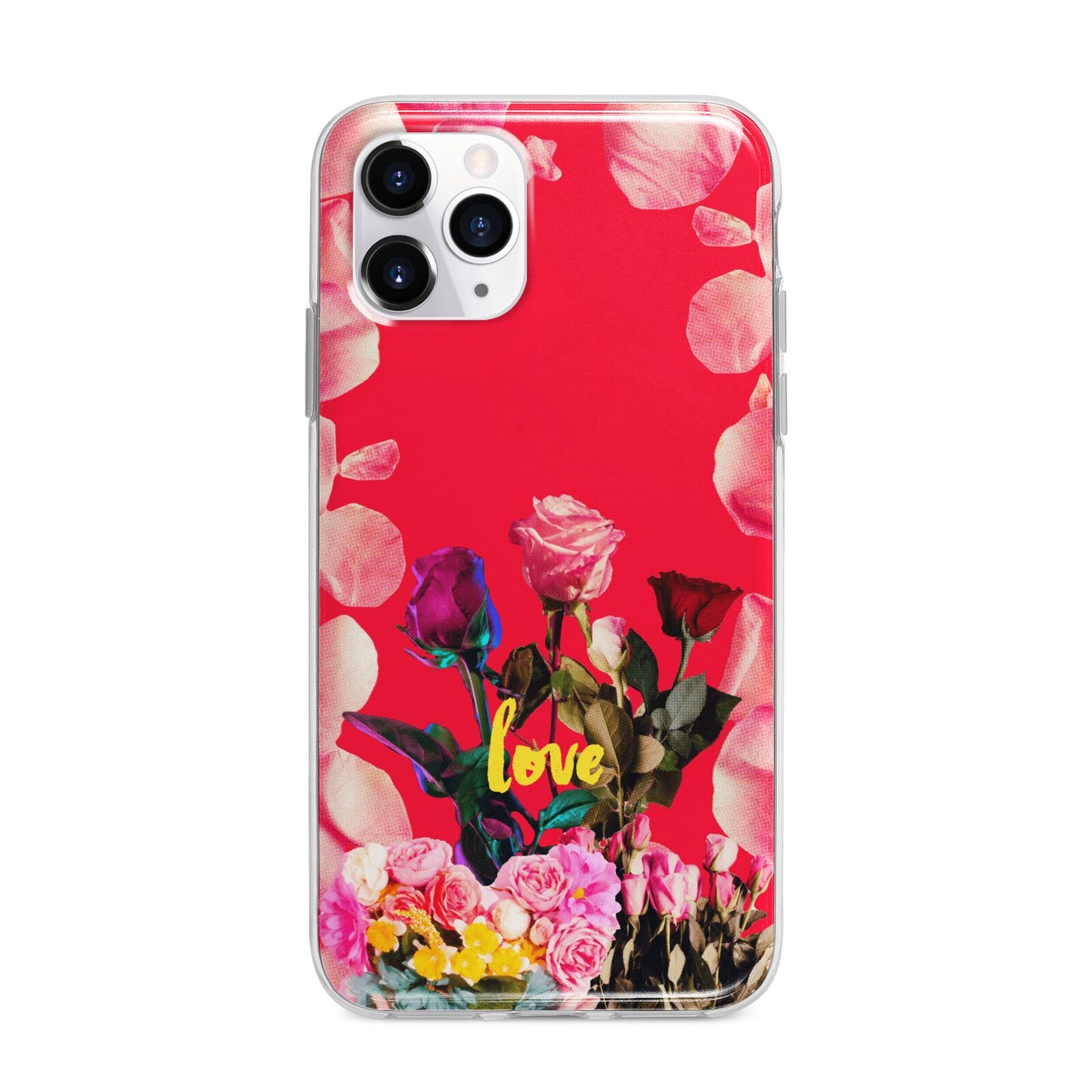 Retro Floral Valentine Apple iPhone 11 Pro Max in Silver with Bumper Case