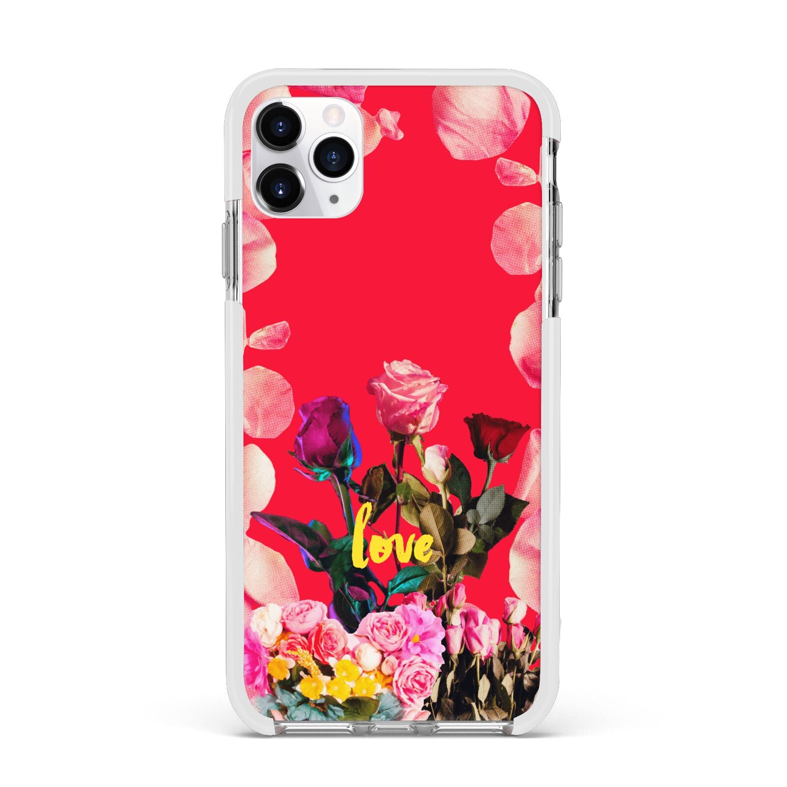 Retro Floral Valentine Apple iPhone 11 Pro Max in Silver with White Impact Case