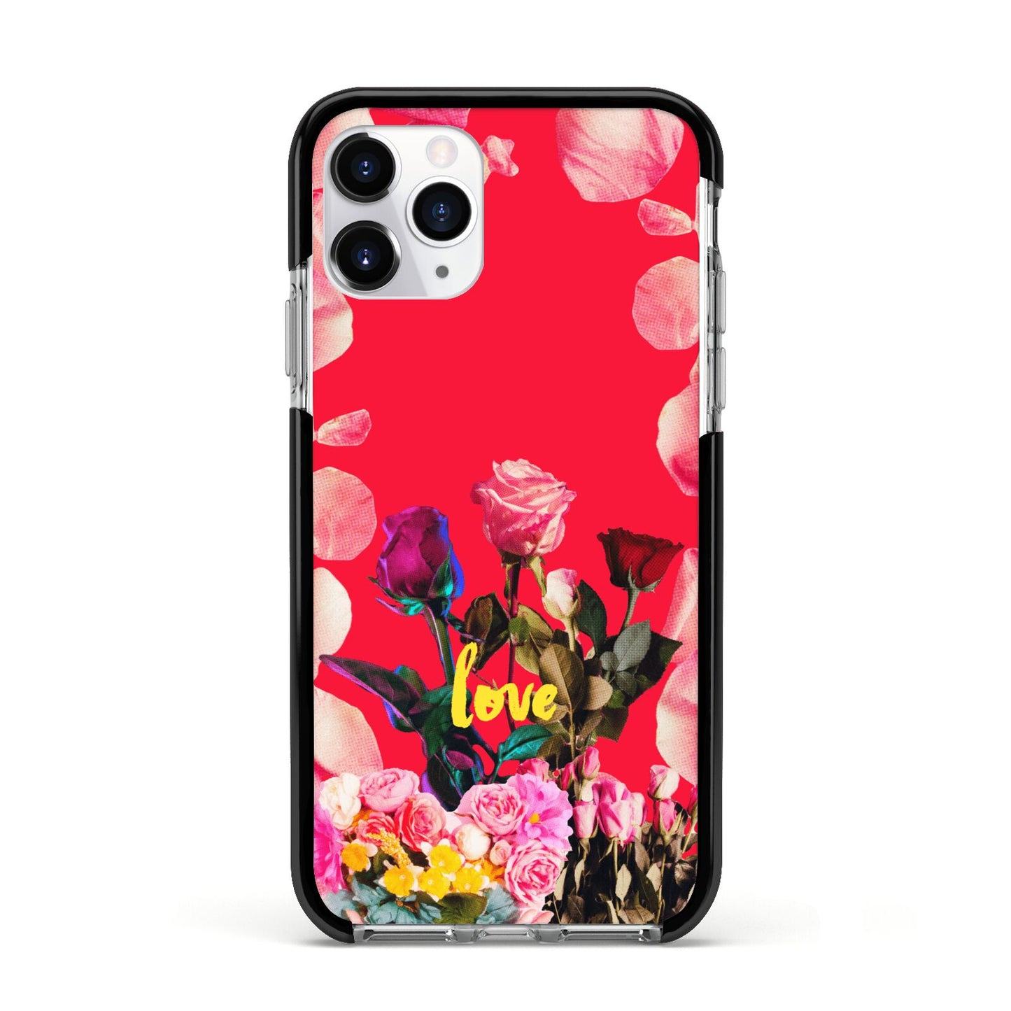 Retro Floral Valentine Apple iPhone 11 Pro in Silver with Black Impact Case