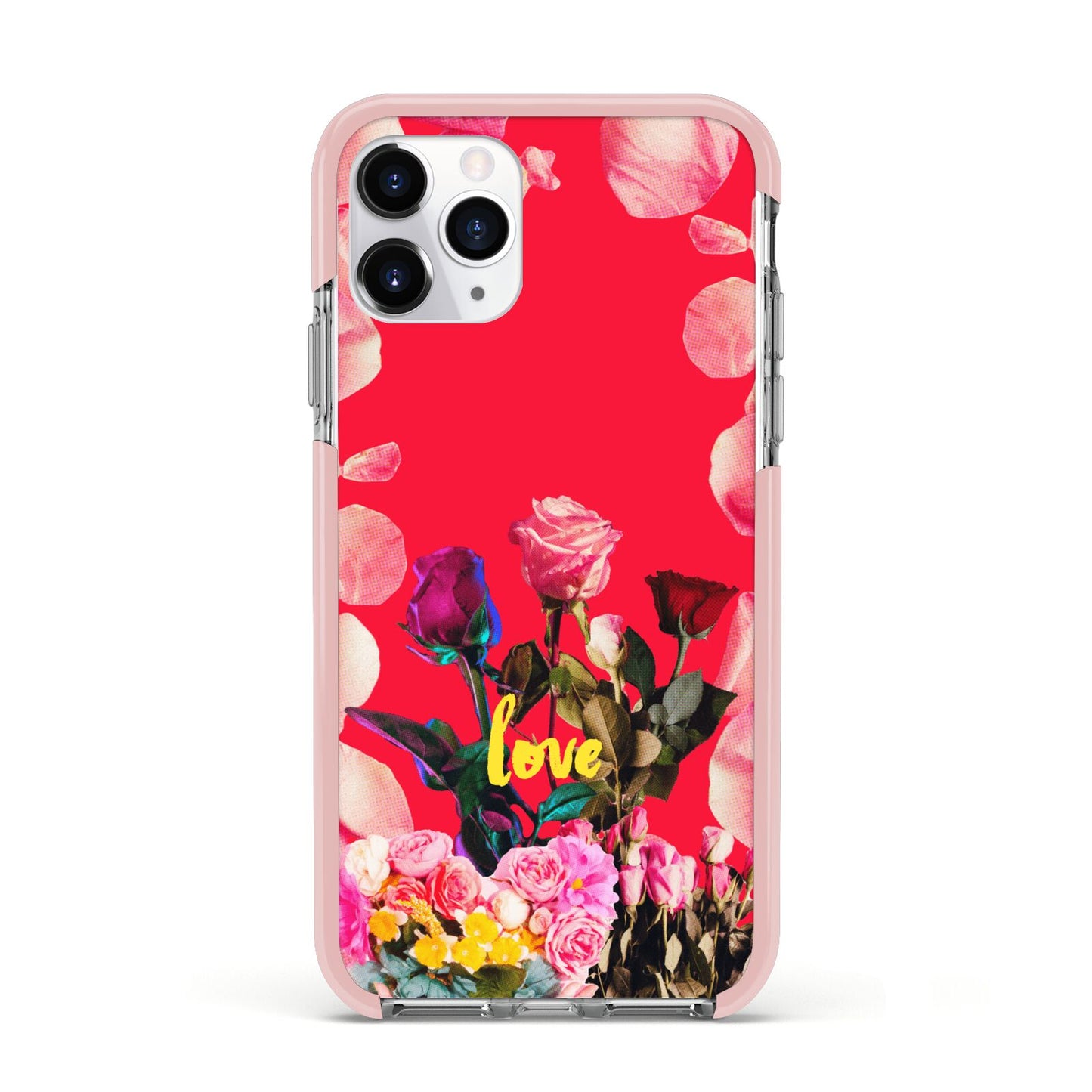 Retro Floral Valentine Apple iPhone 11 Pro in Silver with Pink Impact Case