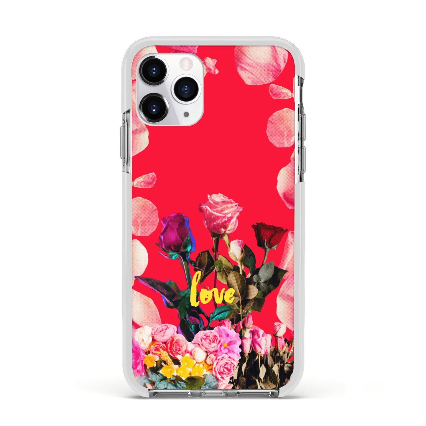 Retro Floral Valentine Apple iPhone 11 Pro in Silver with White Impact Case