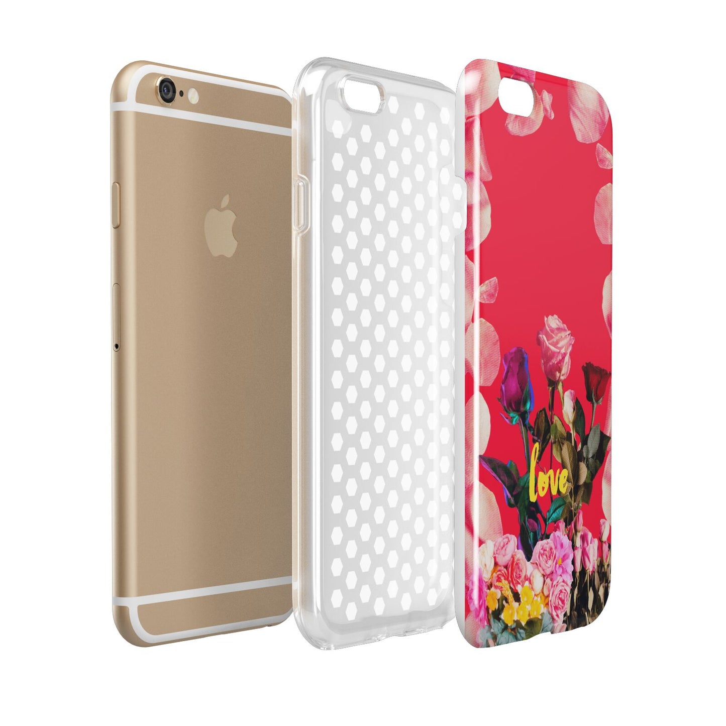 Retro Floral Valentine Apple iPhone 6 3D Tough Case Expanded view