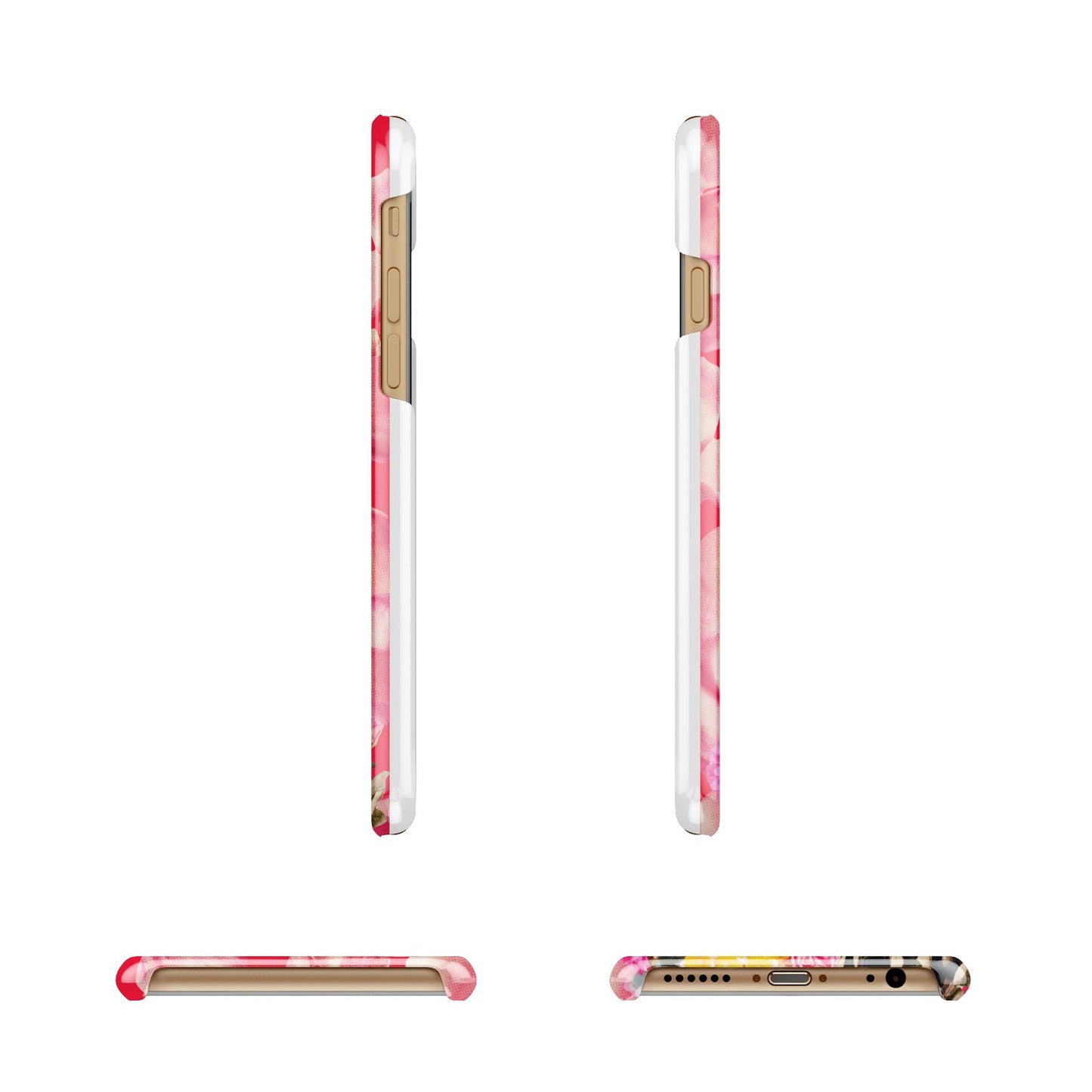 Retro Floral Valentine Apple iPhone 6 3D Wrap Snap Case Angled Images