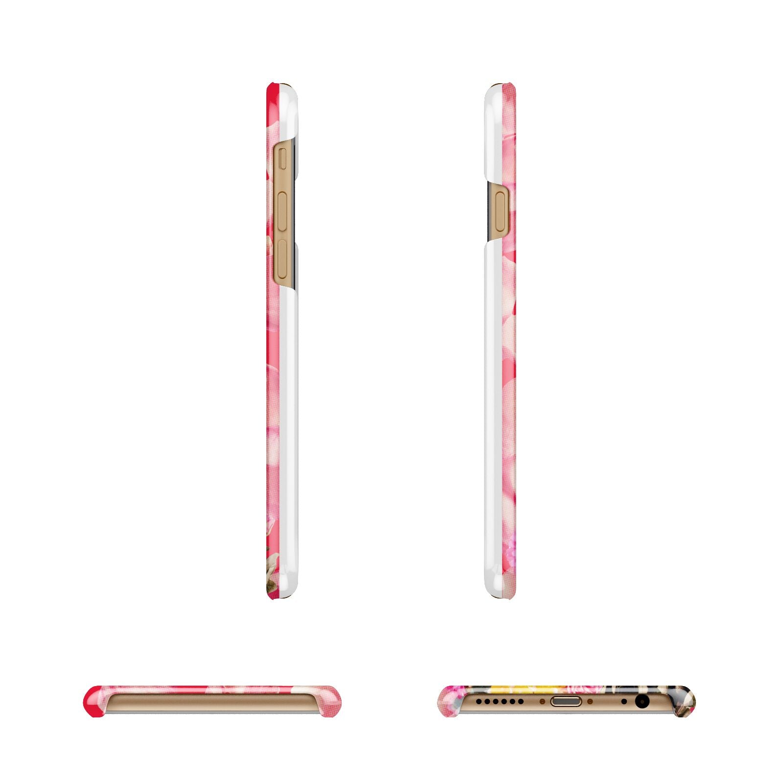 Retro Floral Valentine Apple iPhone 6 3D Wrap Snap Case Angled Images