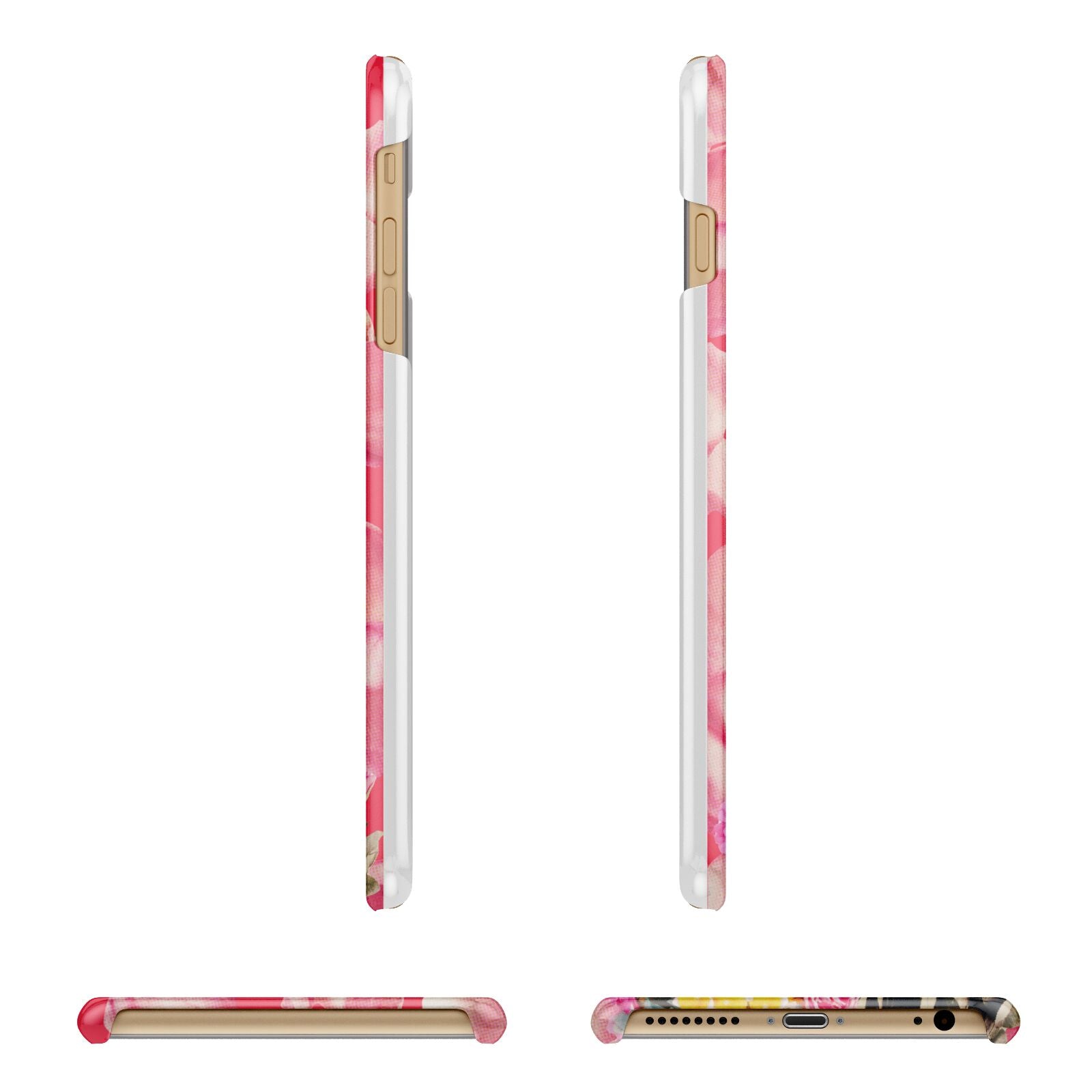 Retro Floral Valentine Apple iPhone 6 Plus 3D Wrap Snap Case Angled Images