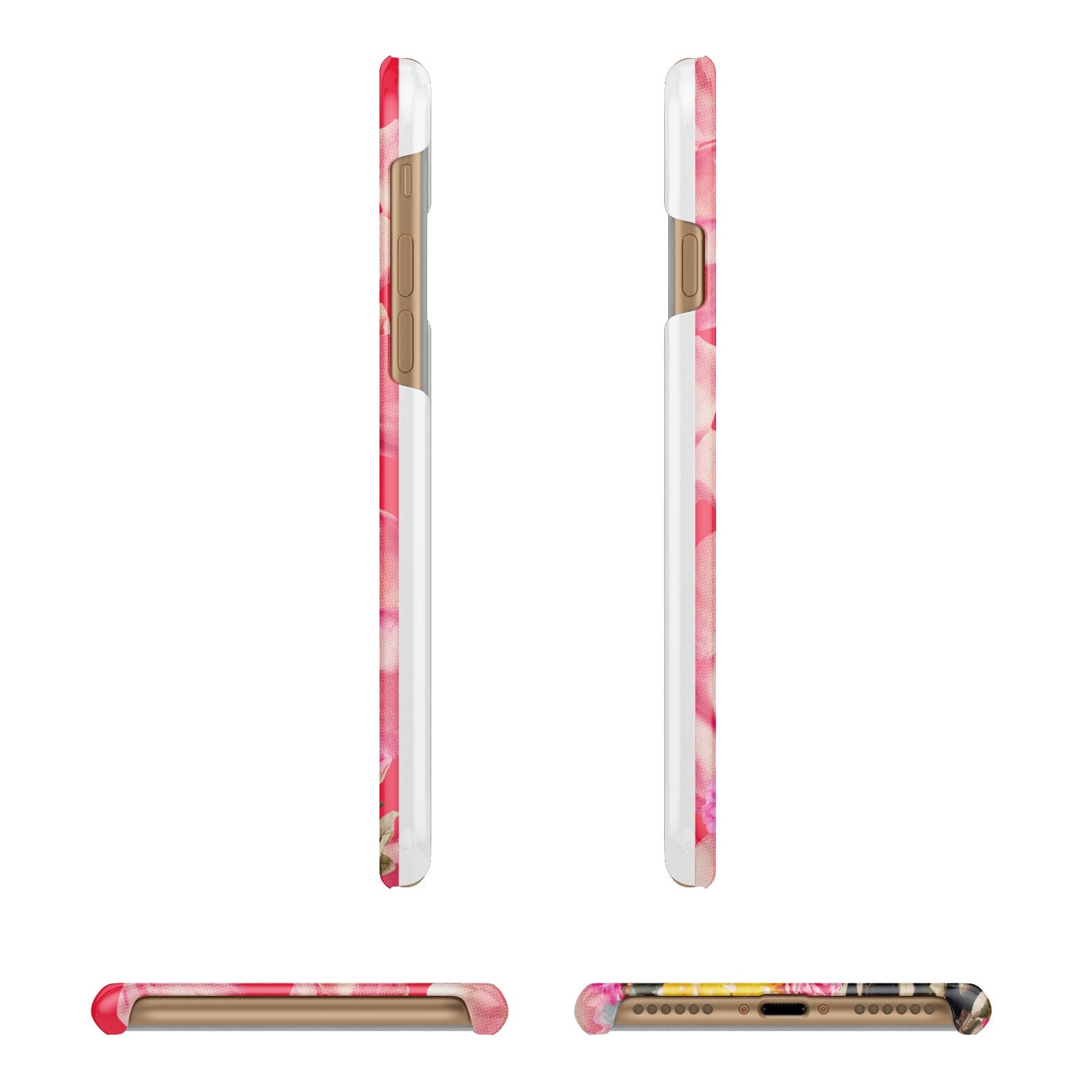 Retro Floral Valentine Apple iPhone 7 8 3D Wrap Snap Case Angled Images