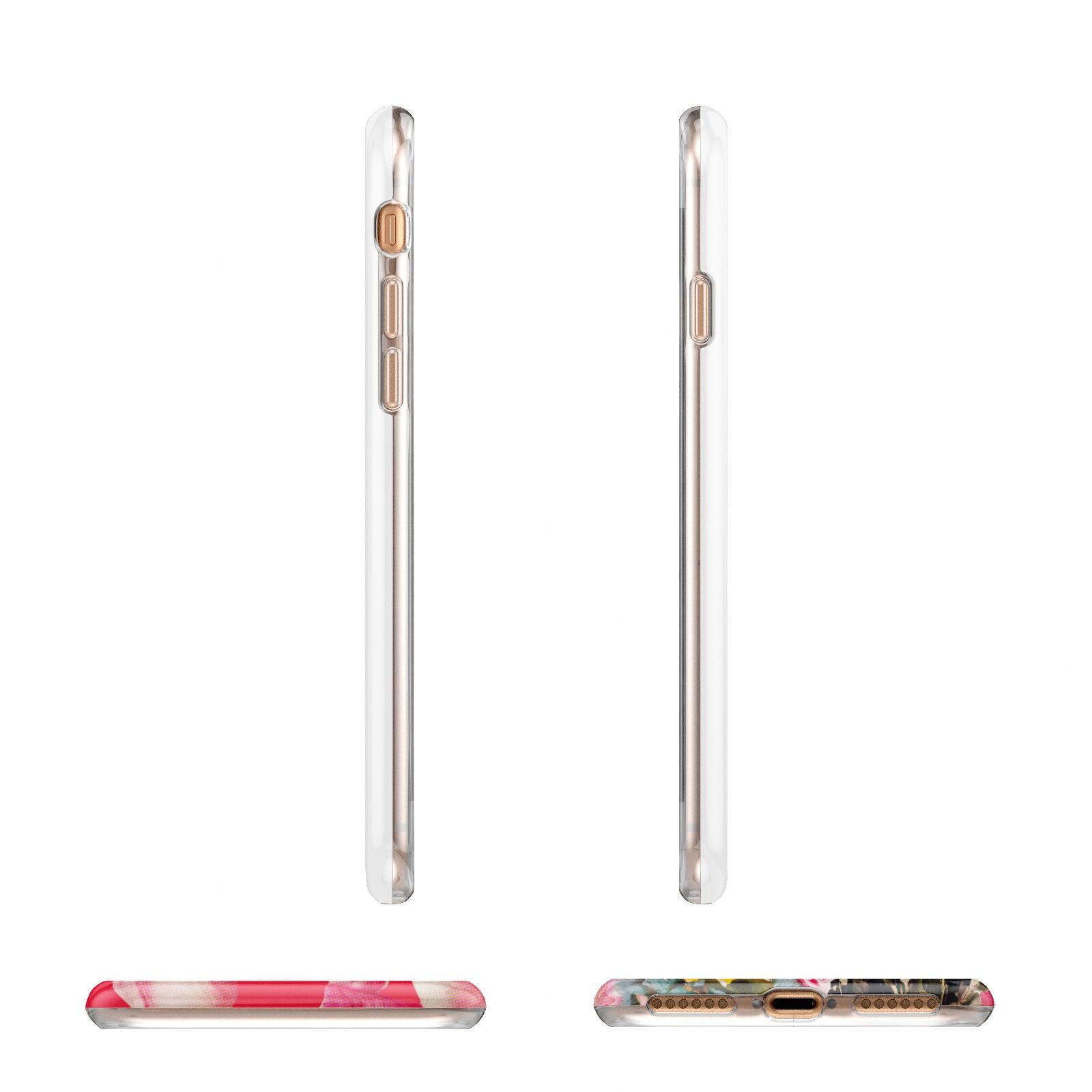 Retro Floral Valentine Apple iPhone 7 8 3D Wrap Tough Case Alternative Image Angles