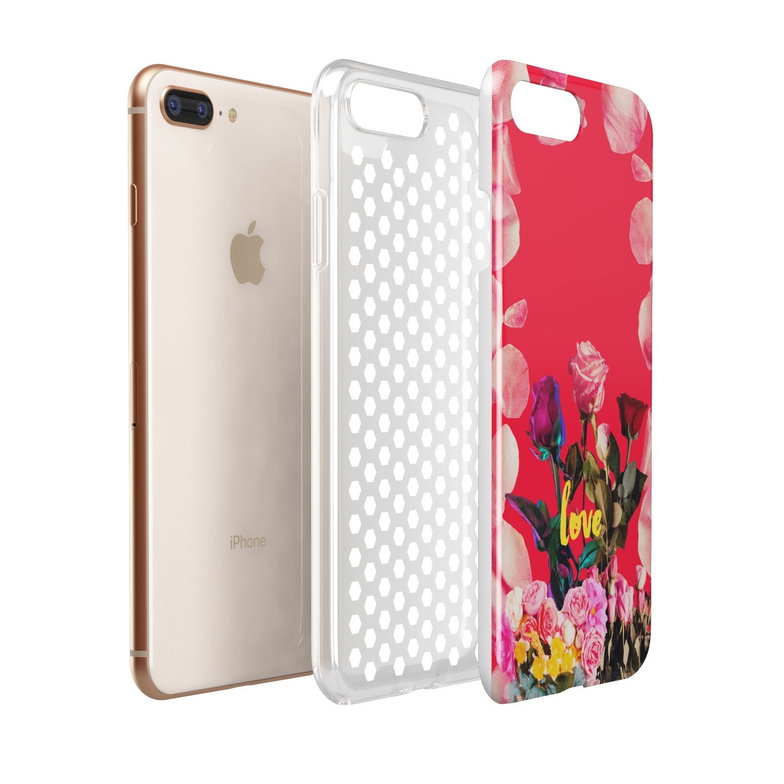 Retro Floral Valentine Apple iPhone 7 8 Plus 3D Tough Case Expanded View