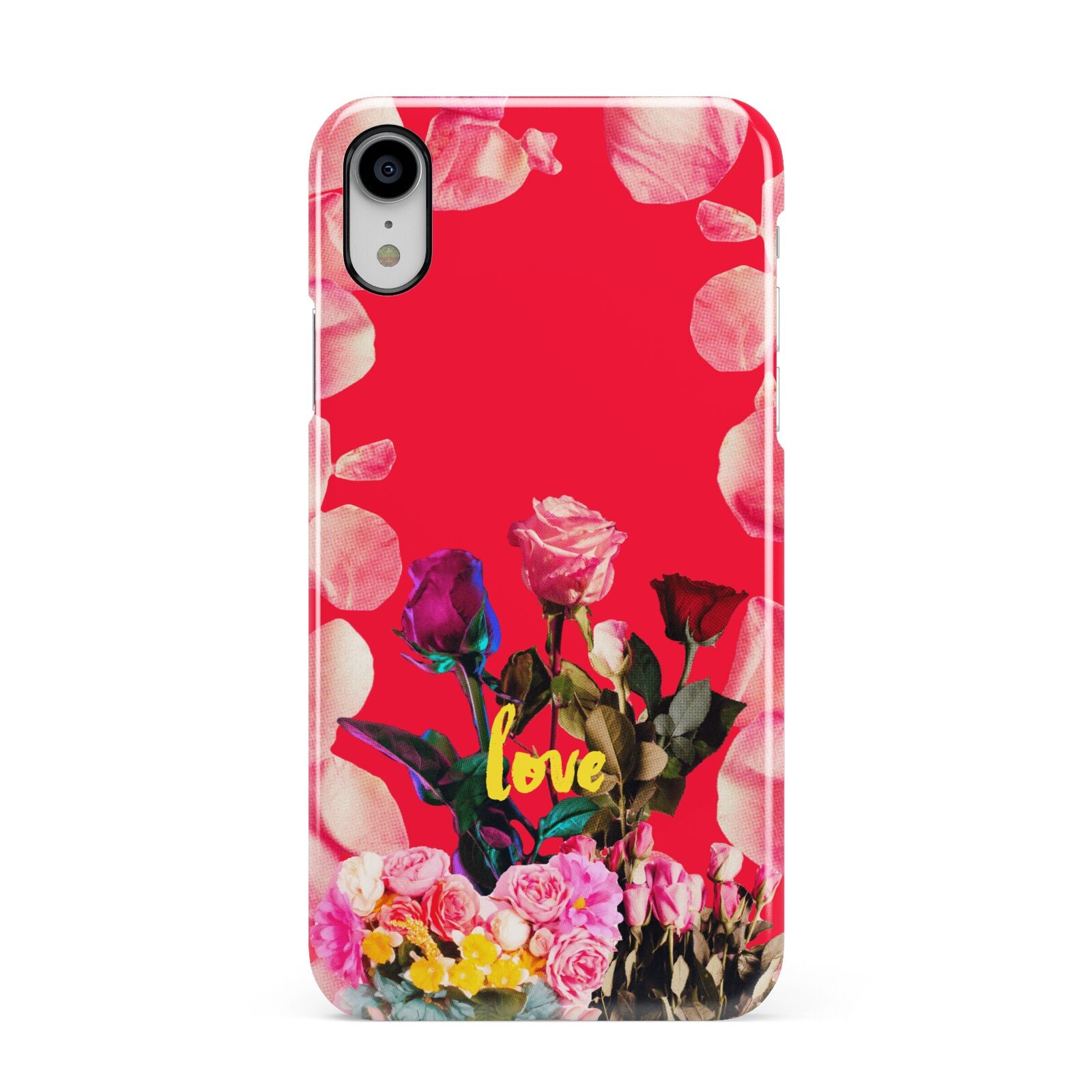 Retro Floral Valentine Apple iPhone XR White 3D Snap Case