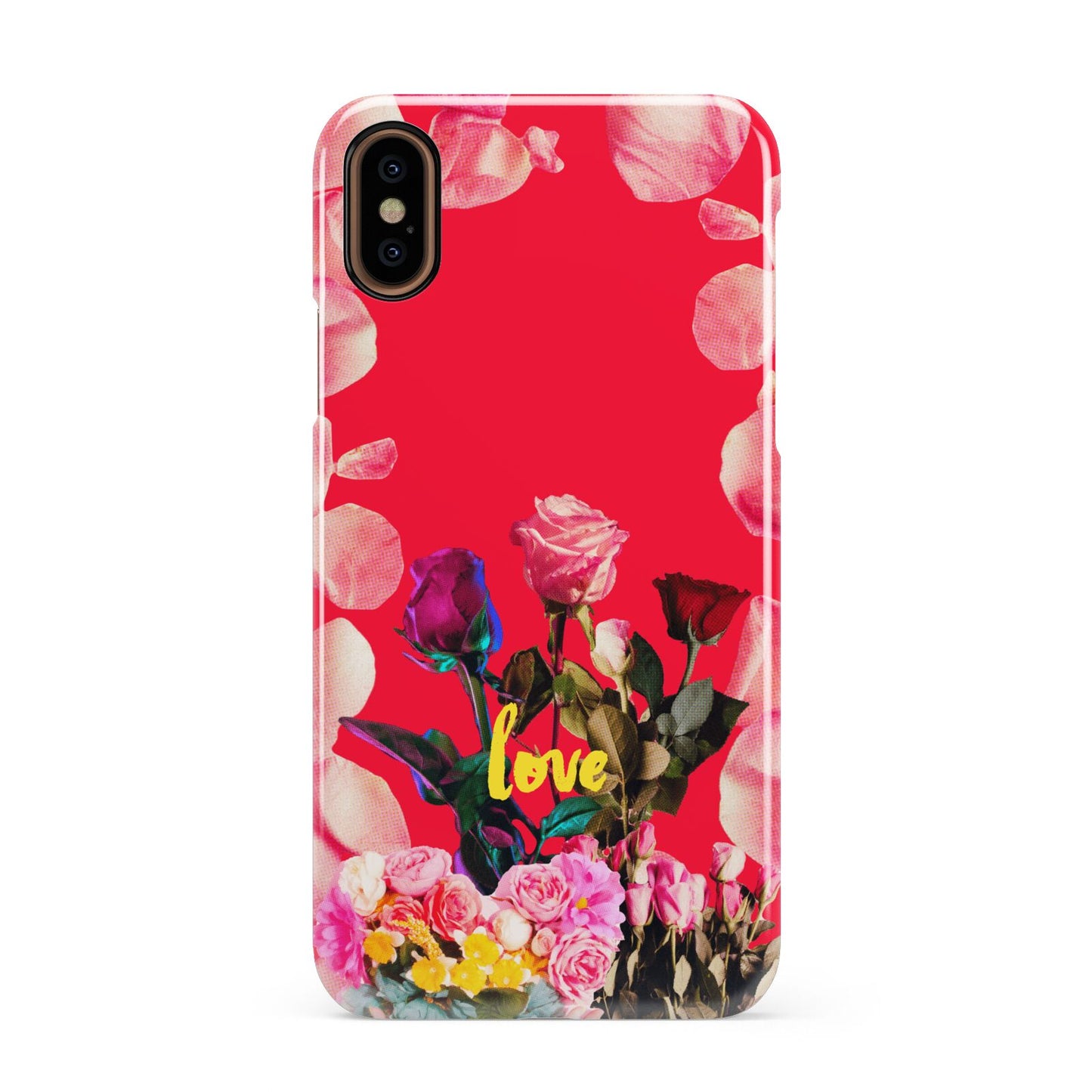 Retro Floral Valentine Apple iPhone XS 3D Snap Case