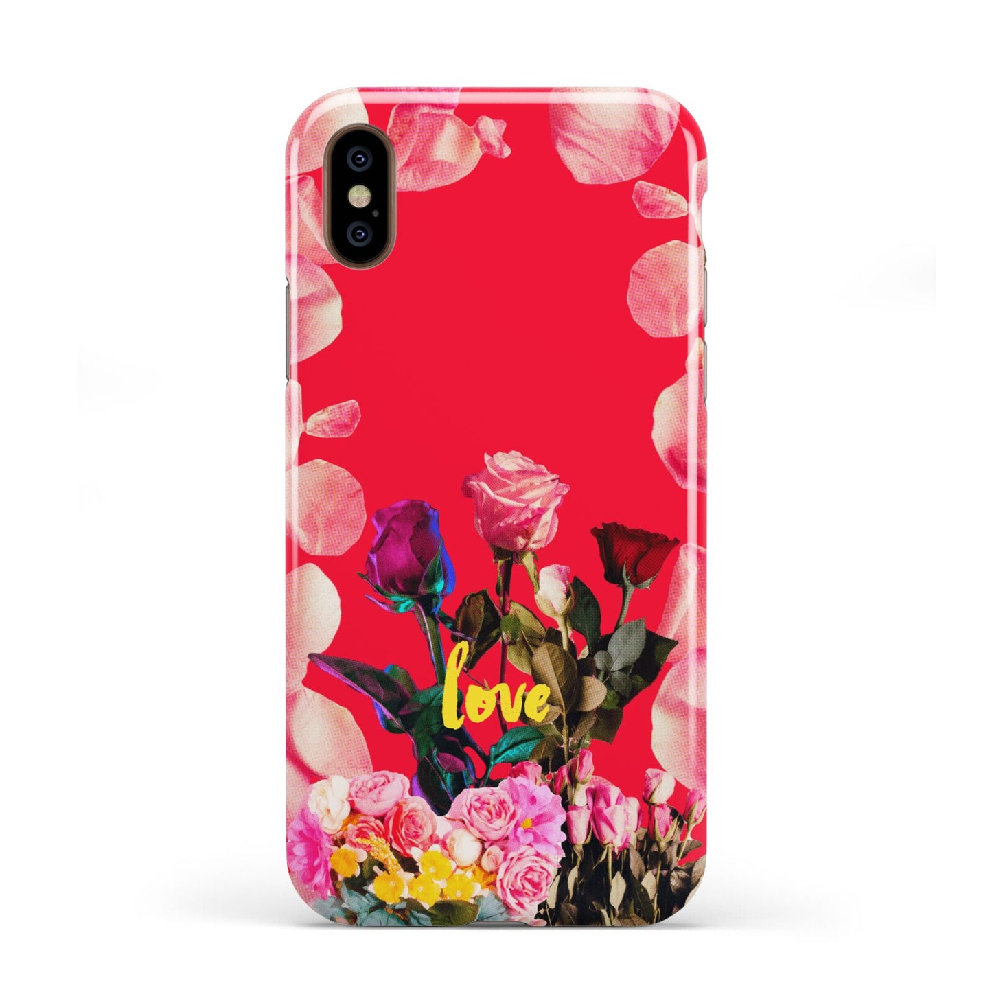 Retro Floral Valentine Apple iPhone XS 3D Tough