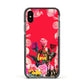 Retro Floral Valentine Apple iPhone Xs Impact Case Black Edge on Black Phone