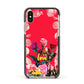 Retro Floral Valentine Apple iPhone Xs Impact Case Black Edge on Gold Phone
