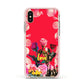 Retro Floral Valentine Apple iPhone Xs Impact Case Pink Edge on Gold Phone