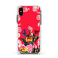 Retro Floral Valentine Apple iPhone Xs Impact Case White Edge on Black Phone
