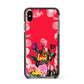 Retro Floral Valentine Apple iPhone Xs Max Impact Case Black Edge on Black Phone