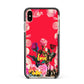 Retro Floral Valentine Apple iPhone Xs Max Impact Case Black Edge on Gold Phone