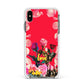 Retro Floral Valentine Apple iPhone Xs Max Impact Case White Edge on Black Phone