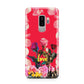Retro Floral Valentine Samsung Galaxy S9 Plus Case on Silver phone