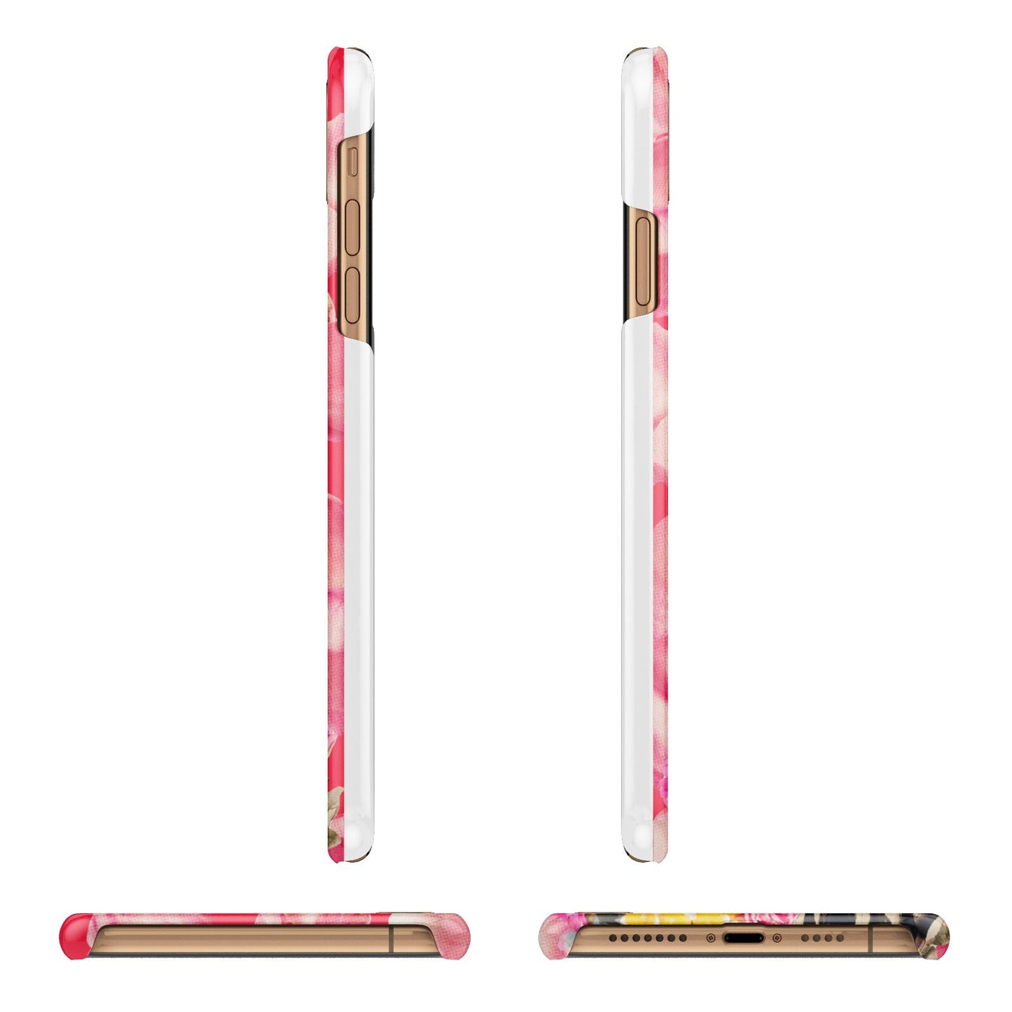 Retro Floral Valentine iPhone 11 Pro Max 3D Snap Case Angle Images