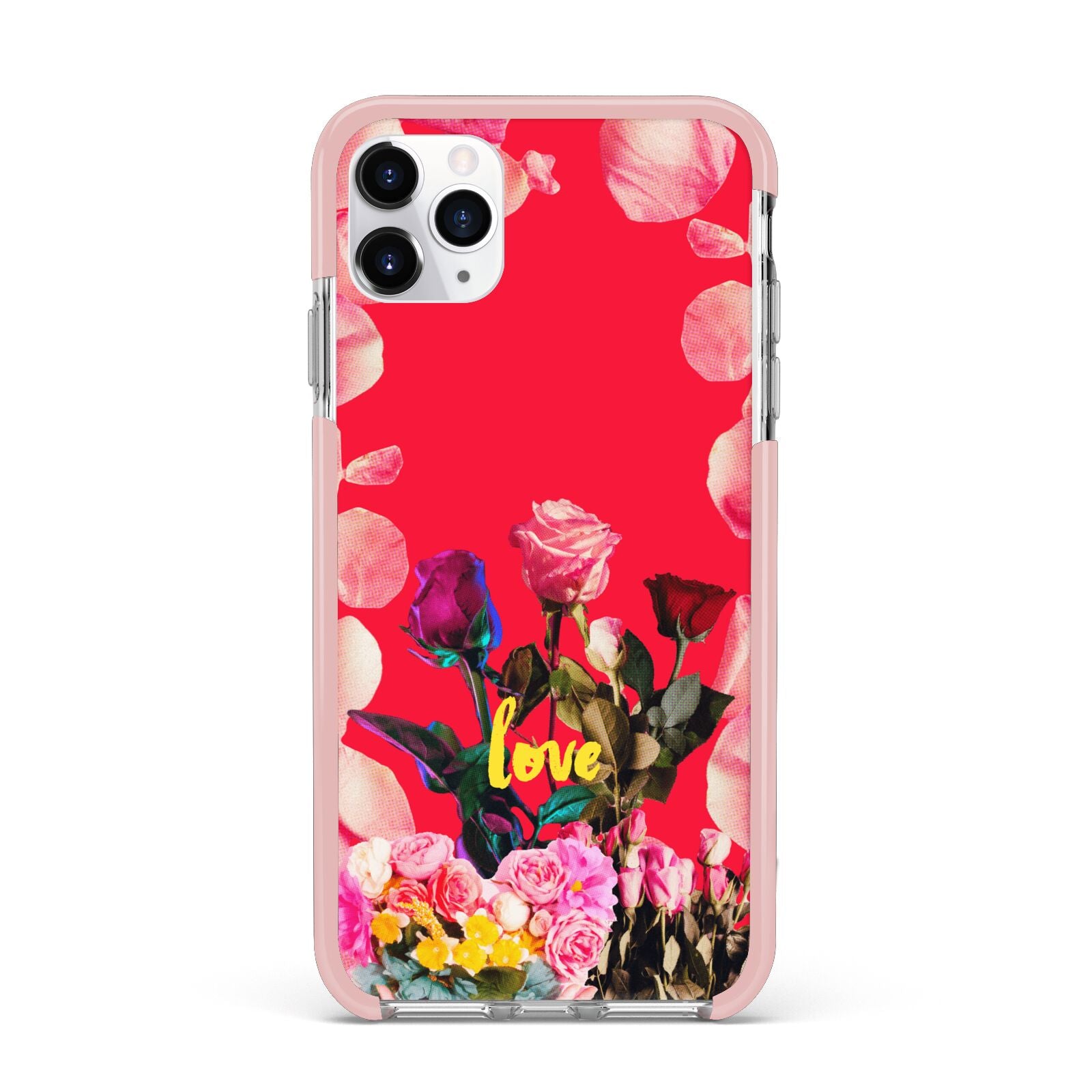 Retro Floral Valentine iPhone 11 Pro Max Impact Pink Edge Case