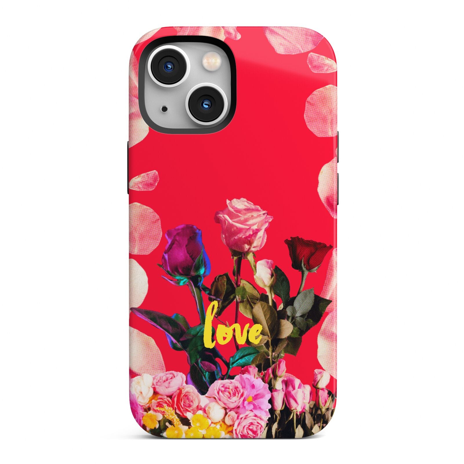 Retro Floral Valentine iPhone 13 Mini Full Wrap 3D Tough Case
