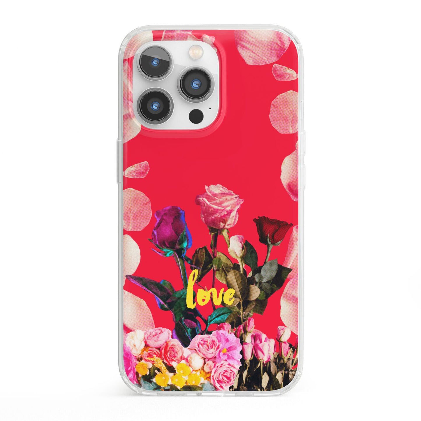 Retro Floral Valentine iPhone 13 Pro Clear Bumper Case