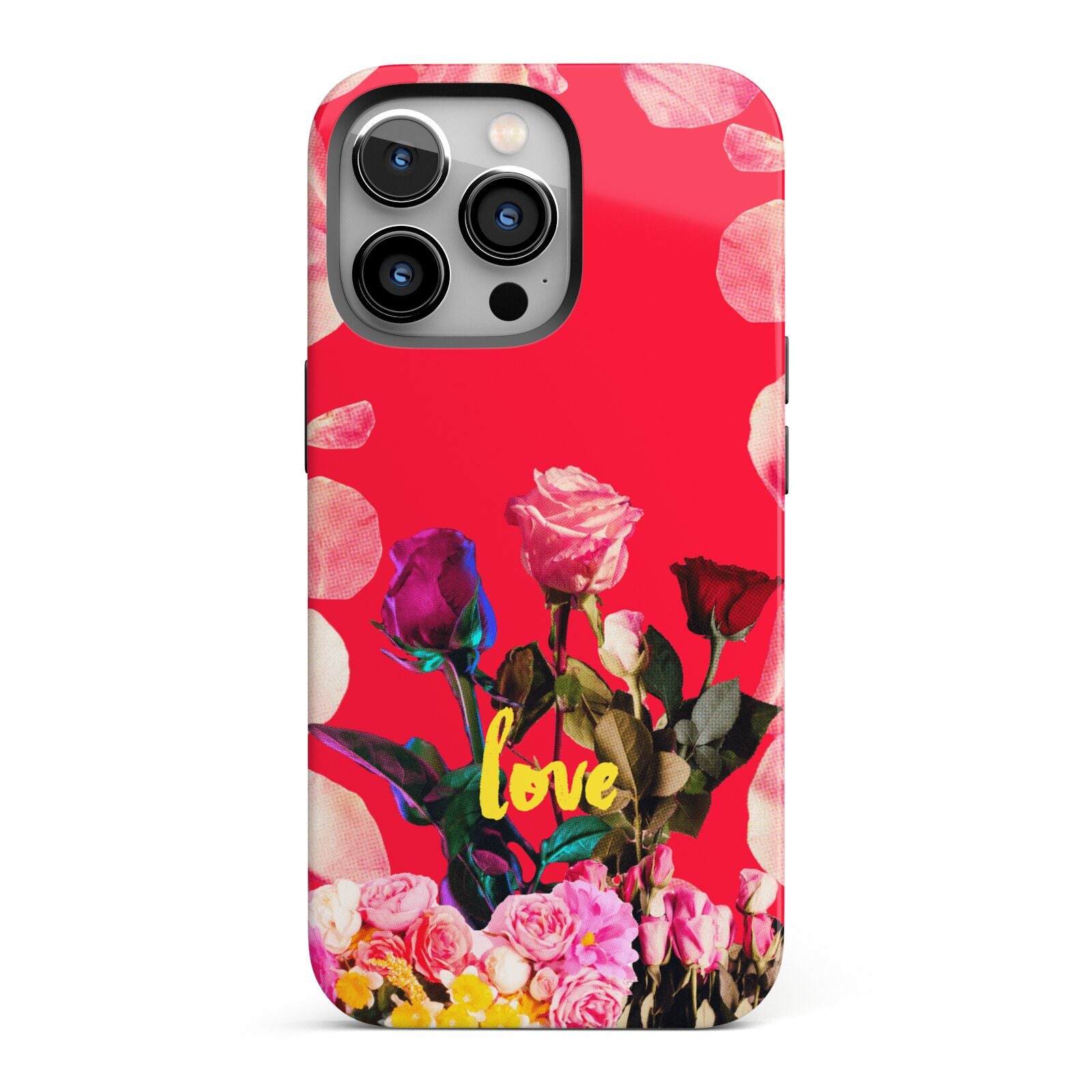 Retro Floral Valentine iPhone 13 Pro Full Wrap 3D Tough Case