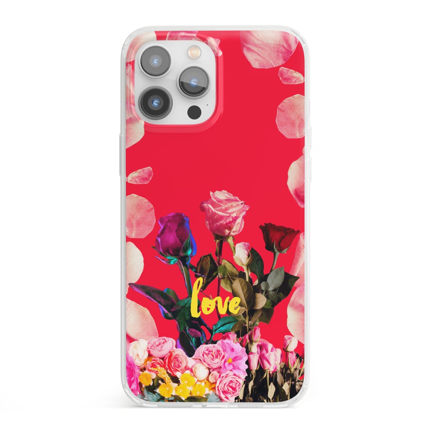 Retro Floral Valentine iPhone 13 Pro Max Clear Bumper Case