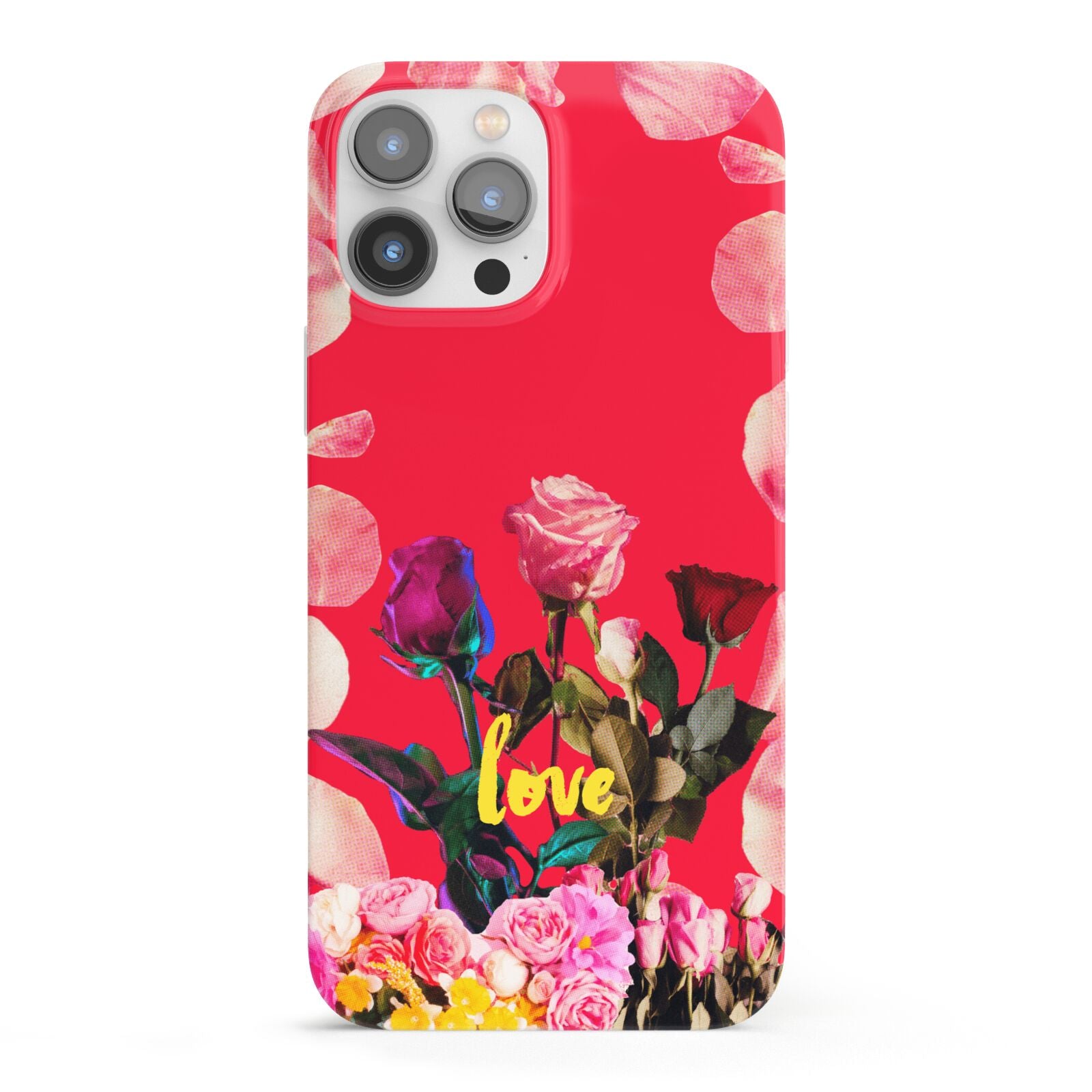 Retro Floral Valentine iPhone 13 Pro Max Full Wrap 3D Snap Case
