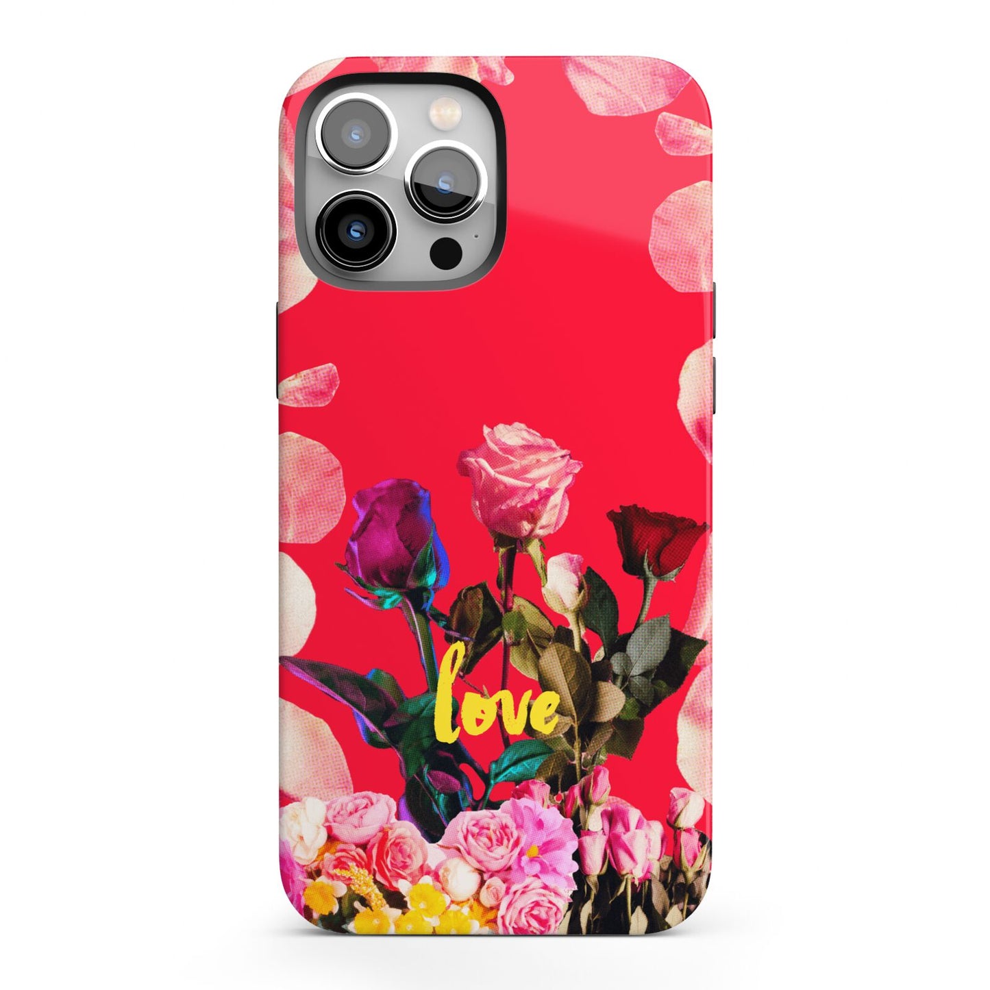 Retro Floral Valentine iPhone 13 Pro Max Full Wrap 3D Tough Case