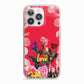 Retro Floral Valentine iPhone 13 Pro TPU Impact Case with Pink Edges