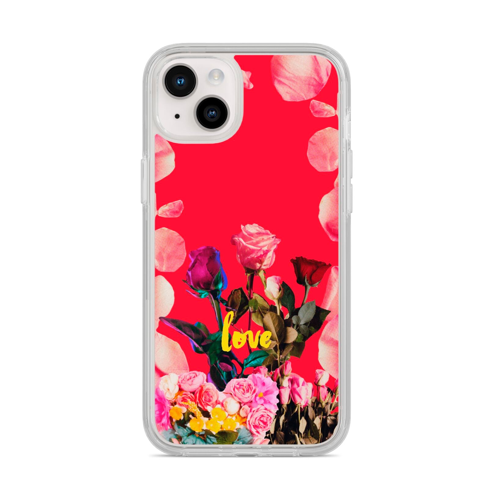 Retro Floral Valentine iPhone 14 Plus Clear Tough Case Starlight