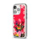 Retro Floral Valentine iPhone 14 Pro Glitter Tough Case Silver Angled Image