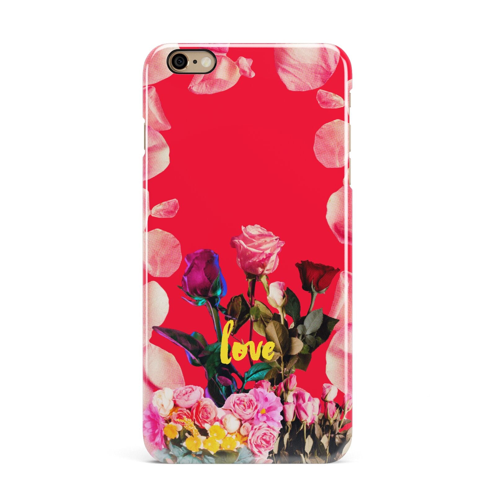 Retro Floral Valentine iPhone 6 Plus 3D Snap Case on Gold Phone
