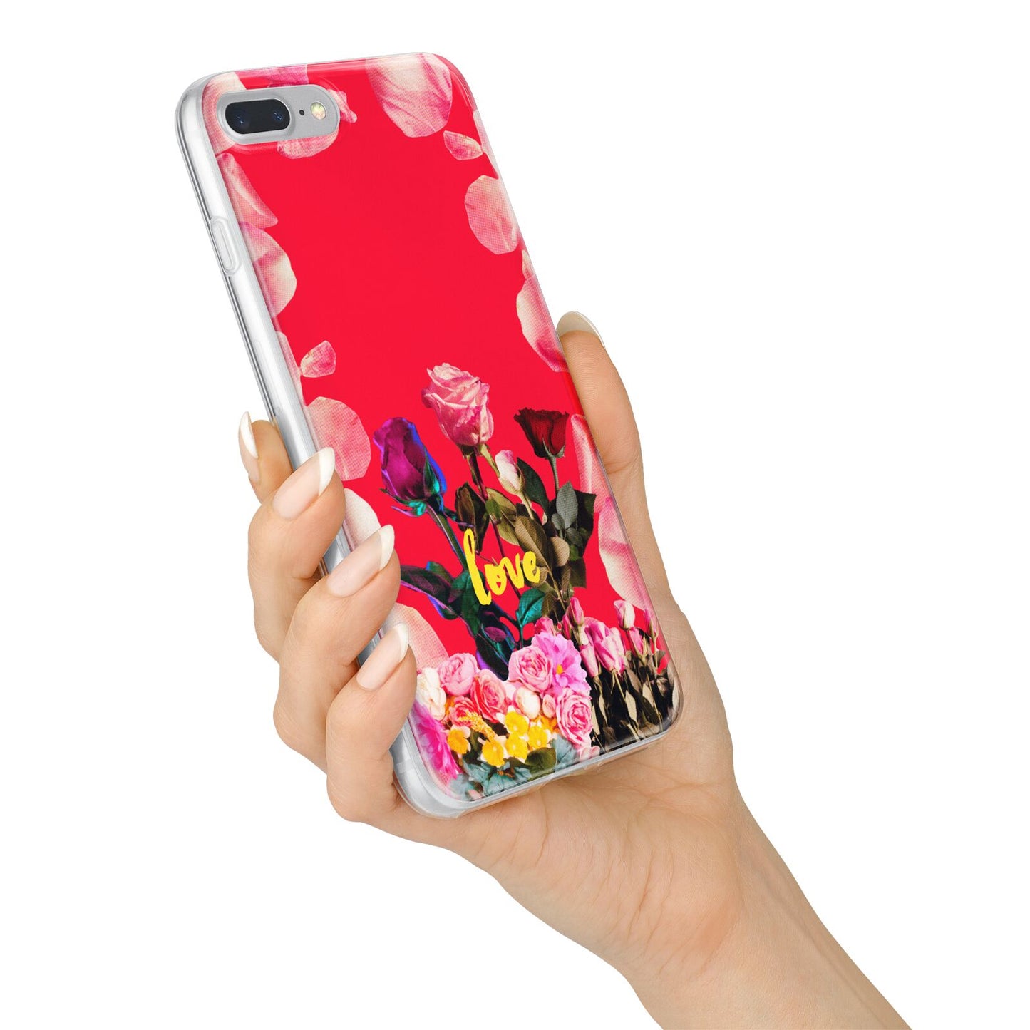 Retro Floral Valentine iPhone 7 Plus Bumper Case on Silver iPhone Alternative Image