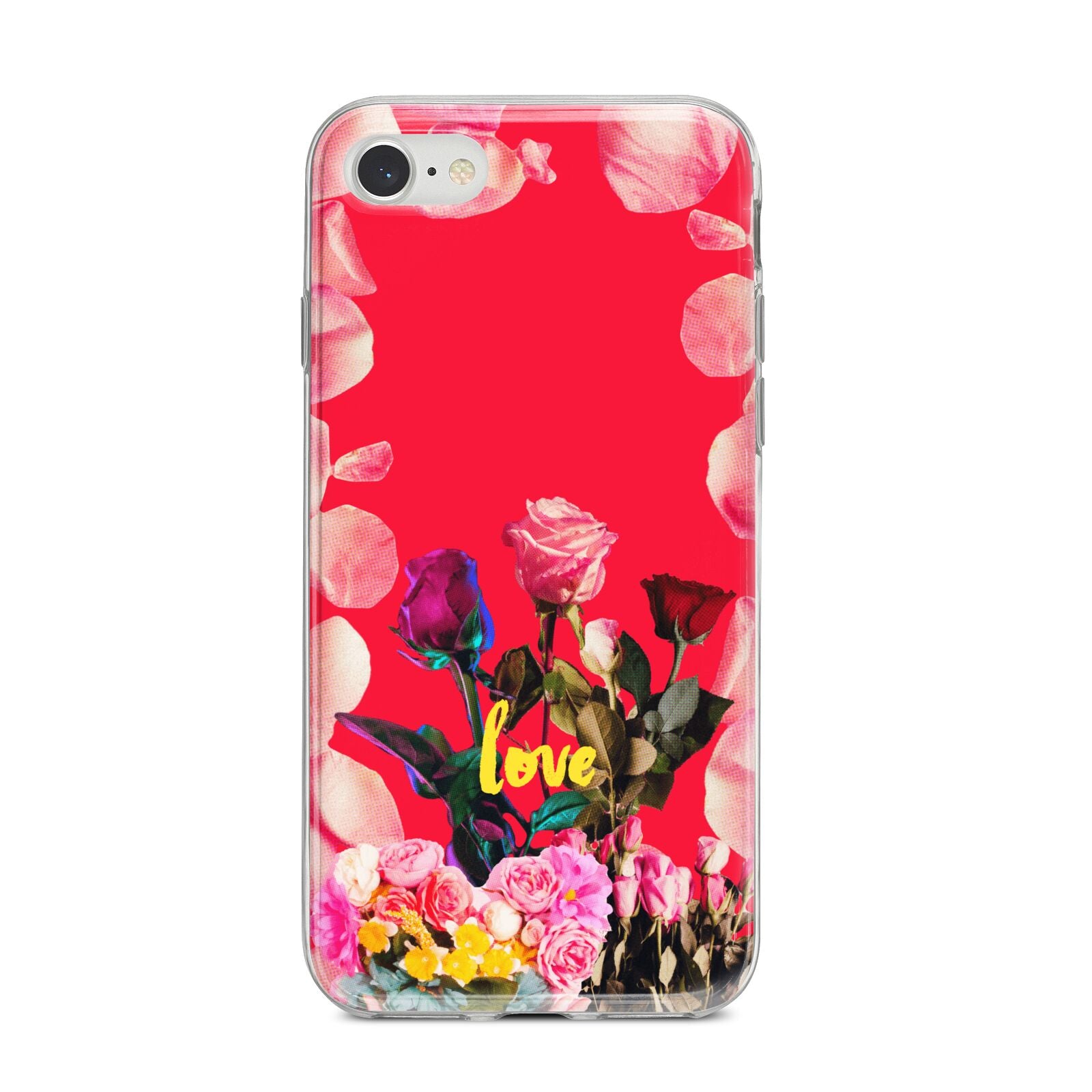 Retro Floral Valentine iPhone 8 Bumper Case on Silver iPhone