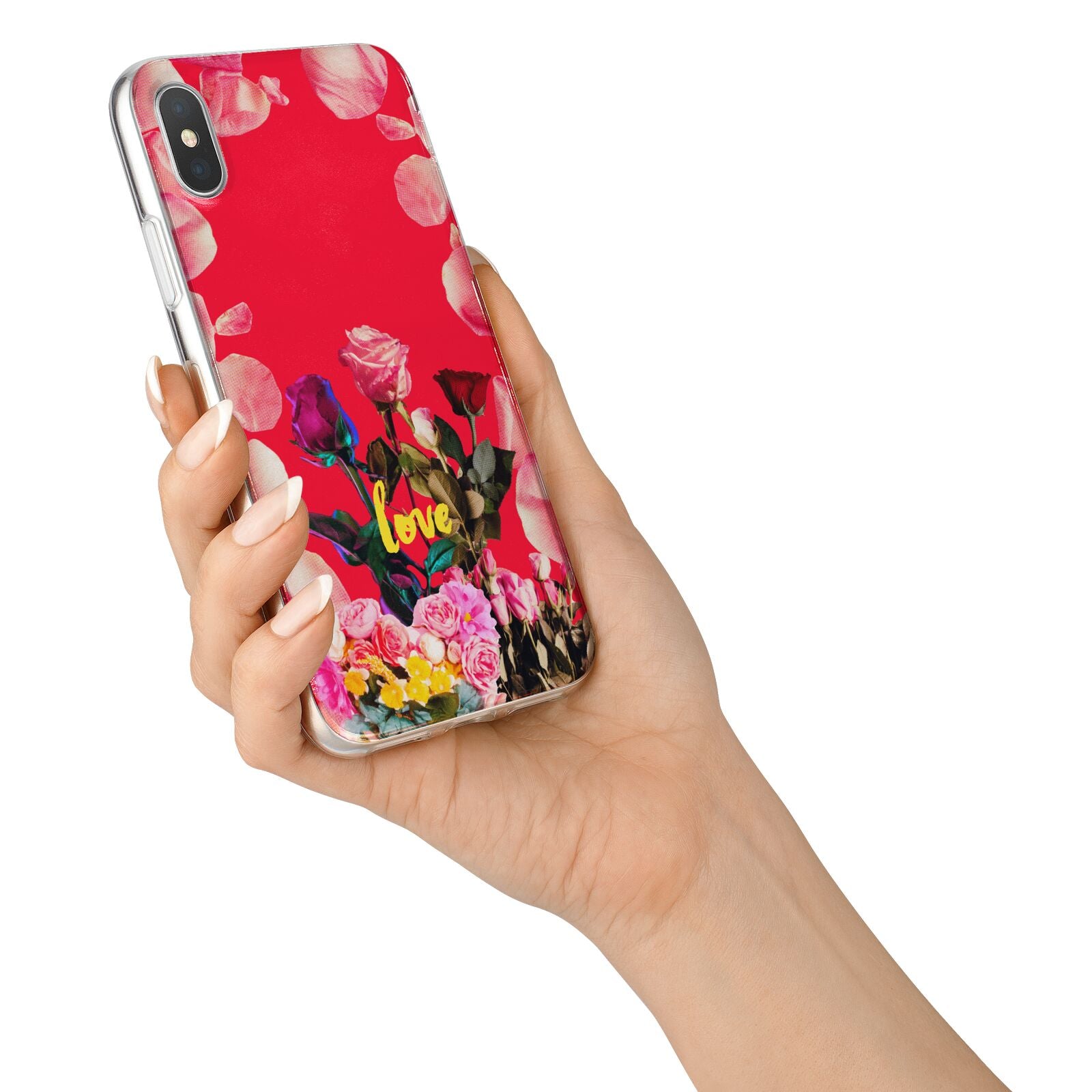 Retro Floral Valentine iPhone X Bumper Case on Silver iPhone Alternative Image 2