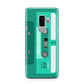 Retro Green Tape Samsung Galaxy S9 Plus Case on Silver phone