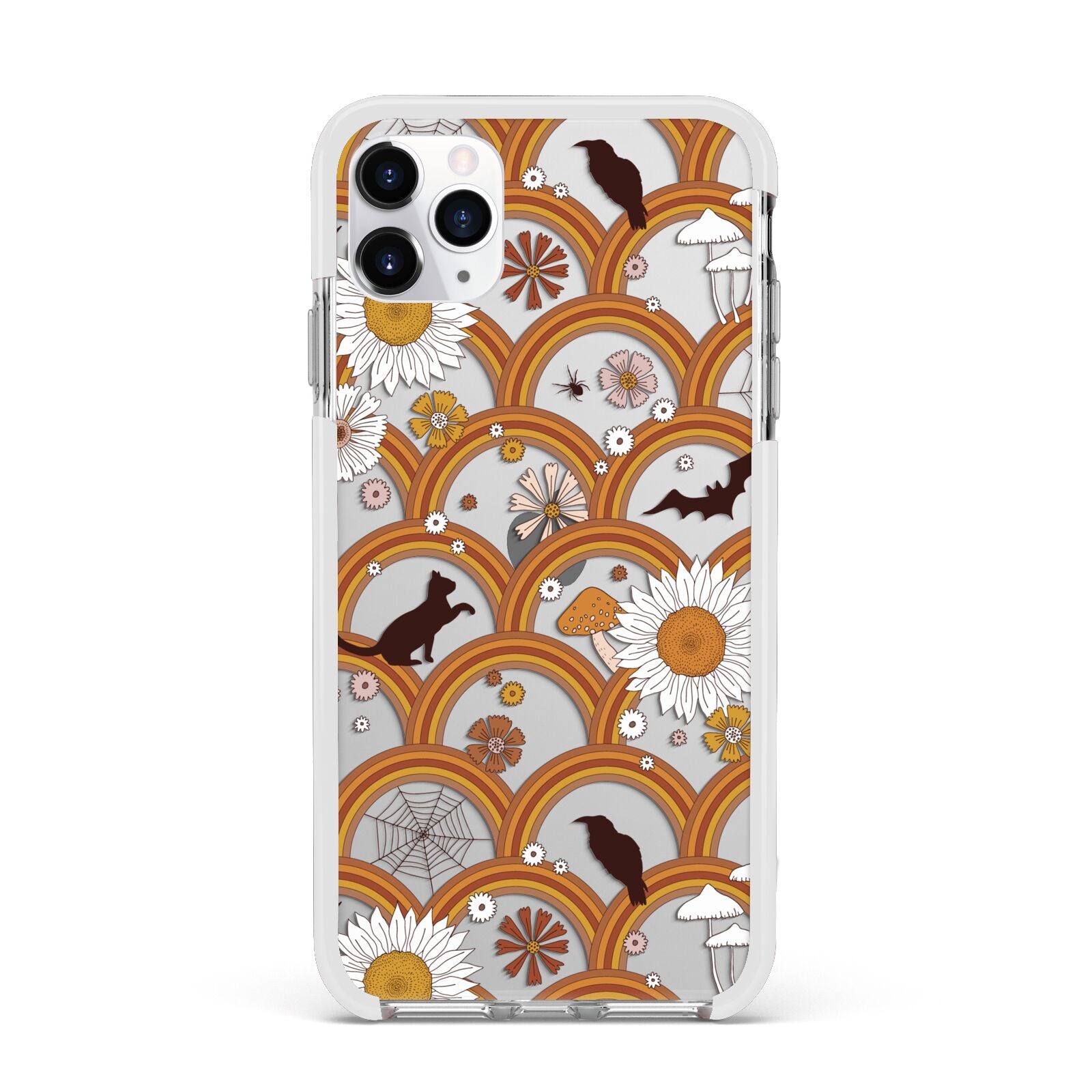 Retro Halloween Apple iPhone 11 Pro Max in Silver with White Impact Case