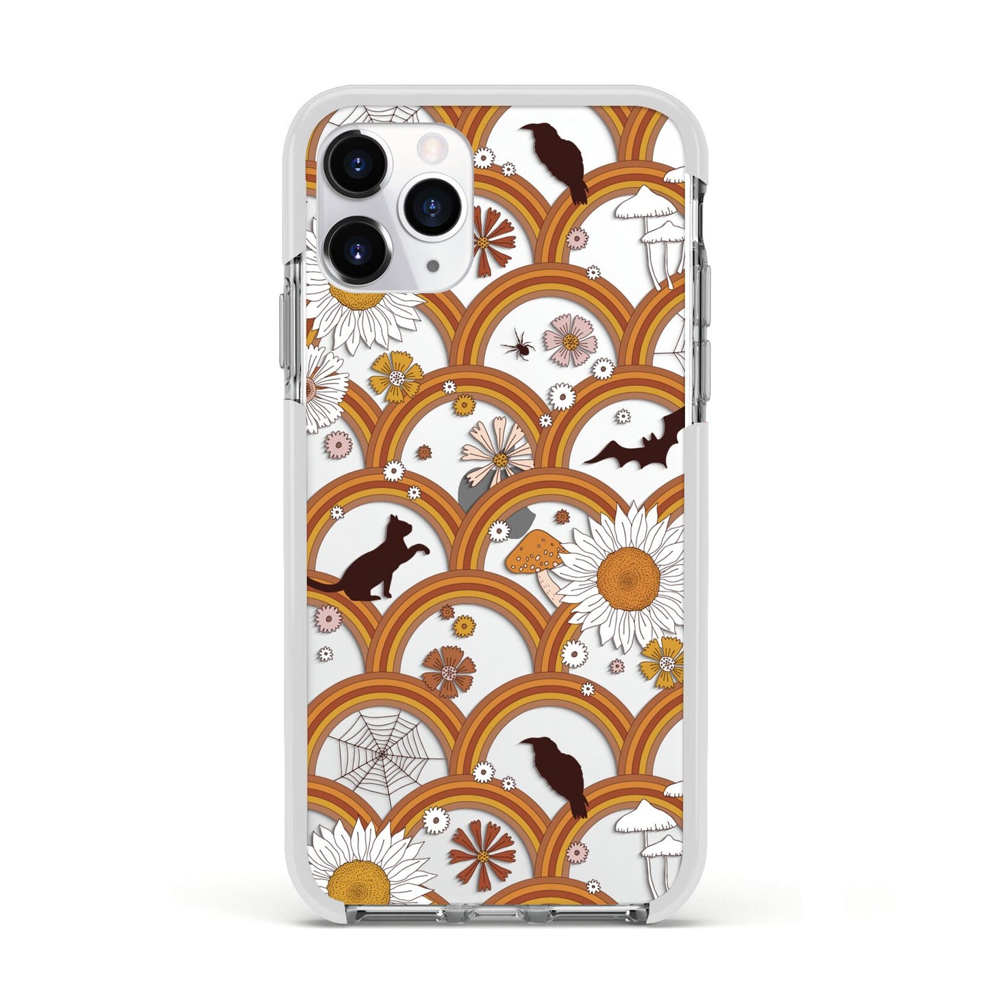 Retro Halloween Apple iPhone 11 Pro in Silver with White Impact Case