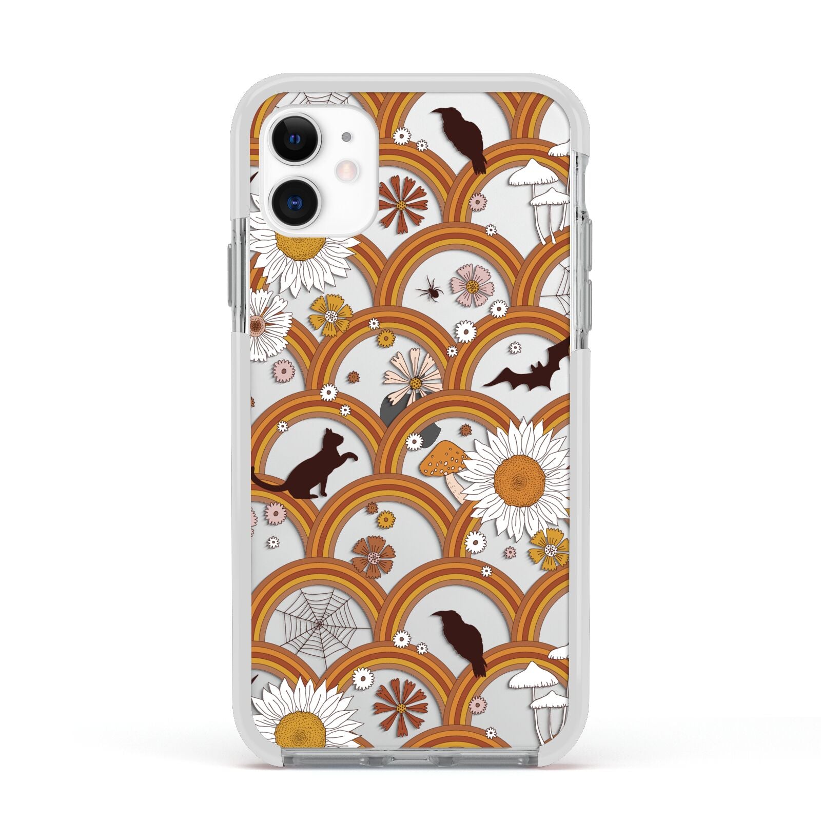 Retro Halloween Apple iPhone 11 in White with White Impact Case