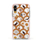 Retro Halloween Apple iPhone Xs Impact Case Pink Edge on Silver Phone