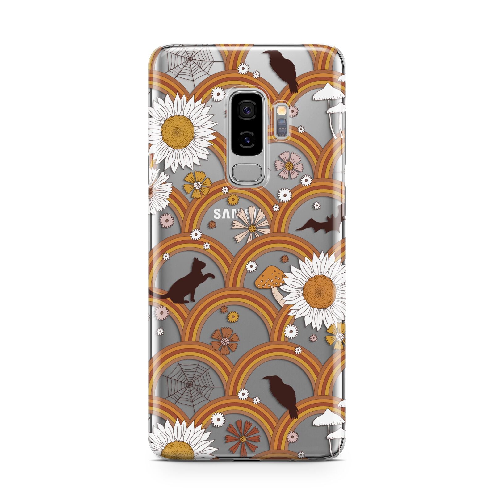 Retro Halloween Samsung Galaxy S9 Plus Case on Silver phone